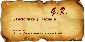 Gladovszky Razmus névjegykártya